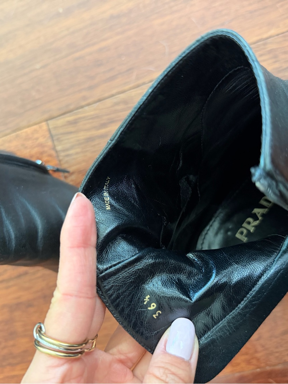 PRADA LEATHER BOOTIES - Picture 8 of 9